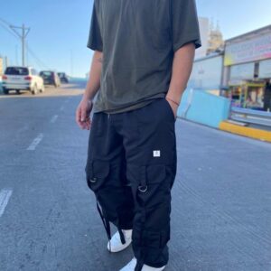 Pantalón Baggy Estilo Cargo - Negro Urbano