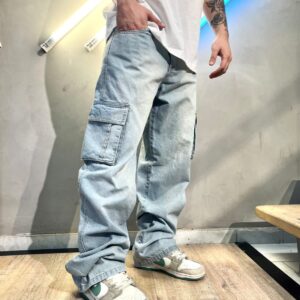 Pantalón Cargo Moom Estilo Suelto - Lavado